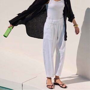 NWOT AYR The OOO White Linen Pants Size Small Pull On Pants Women’s